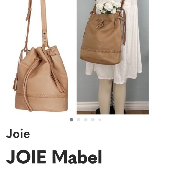Joie Mabel Beige Leather Shoulder Bag